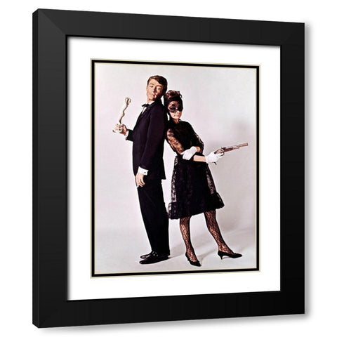Audrey Hepburn and Peter OToole Black Modern Wood Framed Art Print with Double Matting by Hollywood Photo Archive
