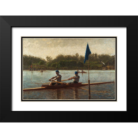 The Biglin Brothers Turning the Stake Black Modern Wood Framed Art Print with Double Matting by Eakins, Thomas