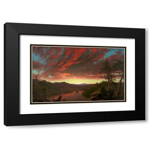 Twilight in the Wilderness Black Modern Wood Framed Art Print with Double Matting by Church, Frederic Edwin