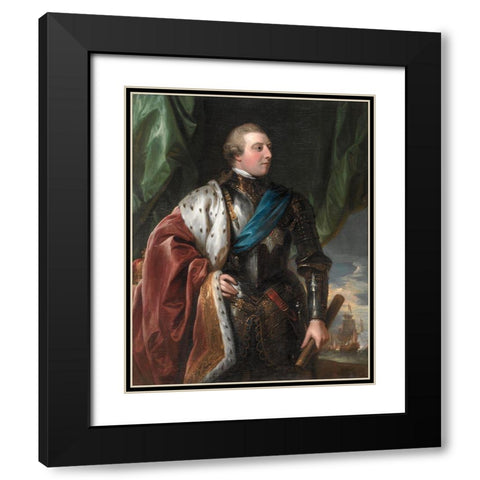 George III Black Modern Wood Framed Art Print with Double Matting by West, Benjamin