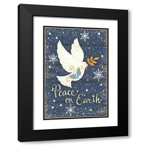 Peace on Earth Black Modern Wood Framed Art Print with Double Matting by Laponit, Annie