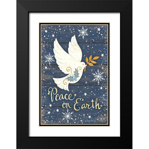 Peace on Earth Black Modern Wood Framed Art Print with Double Matting by Laponit, Annie