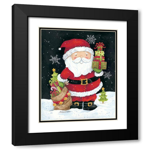 Santa Claus with Presents Black Modern Wood Framed Art Print with Double Matting by Kater, Diane