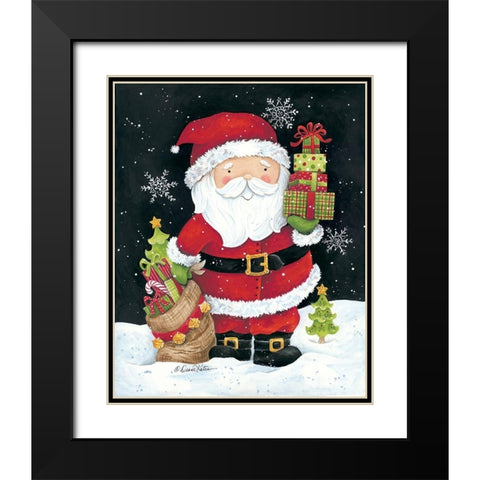 Santa Claus with Presents Black Modern Wood Framed Art Print with Double Matting by Kater, Diane