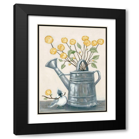Sharing Flowers with a Friend Black Modern Wood Framed Art Print with Double Matting by Baker, Sara