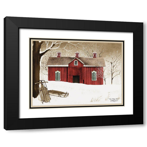 New Fallen Snow Black Modern Wood Framed Art Print with Double Matting by Jacobs, Billy