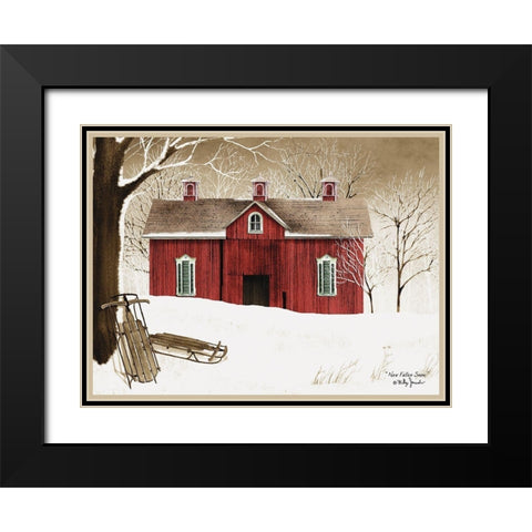 New Fallen Snow Black Modern Wood Framed Art Print with Double Matting by Jacobs, Billy