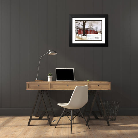Americana Barn Black Modern Wood Framed Art Print with Double Matting by Jacobs, Billy
