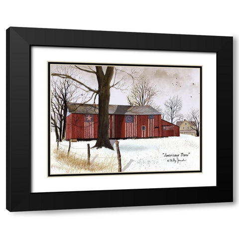 Americana Barn Black Modern Wood Framed Art Print with Double Matting by Jacobs, Billy