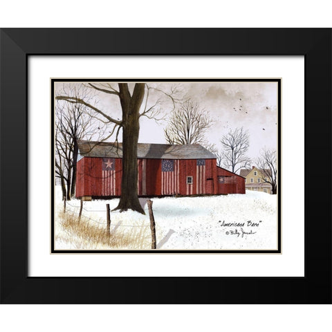 Americana Barn Black Modern Wood Framed Art Print with Double Matting by Jacobs, Billy