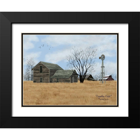 Forgotten Fields Black Modern Wood Framed Art Print with Double Matting by Jacobs, Billy