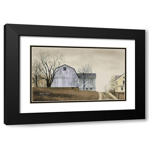 White Barn Black Modern Wood Framed Art Print with Double Matting by Jacobs, Billy