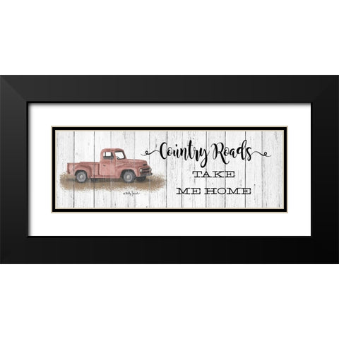 Country Roads Black Modern Wood Framed Art Print with Double Matting by Jacobs, Billy