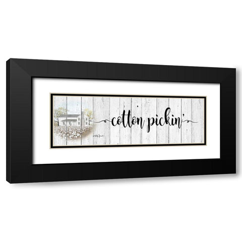 Cotton Pickin Black Modern Wood Framed Art Print with Double Matting by Jacobs, Billy
