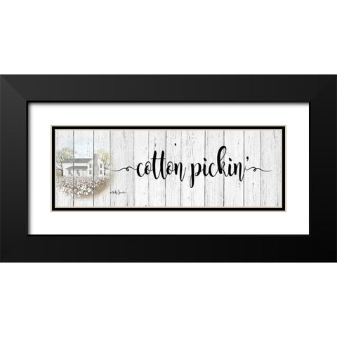 Cotton Pickin Black Modern Wood Framed Art Print with Double Matting by Jacobs, Billy