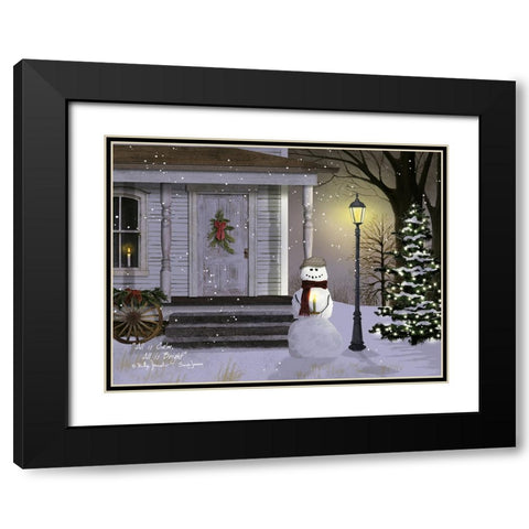 All is Calm, All is Bright Black Modern Wood Framed Art Print with Double Matting by Jacobs, Billy
