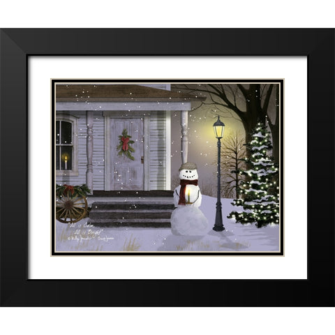 All is Calm, All is Bright Black Modern Wood Framed Art Print with Double Matting by Jacobs, Billy