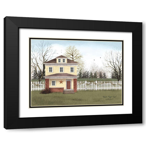 White Picket Fence Black Modern Wood Framed Art Print with Double Matting by Jacobs, Billy