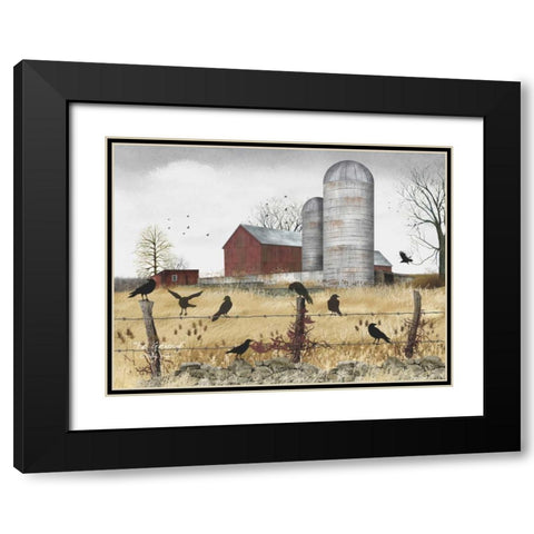 Fall Gathering Black Modern Wood Framed Art Print with Double Matting by Jacobs, Billy