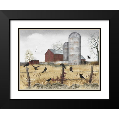 Fall Gathering Black Modern Wood Framed Art Print with Double Matting by Jacobs, Billy