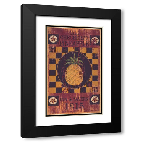 Checkered Pineapple Inn Black Modern Wood Framed Art Print with Double Matting by Jacobs, Billy