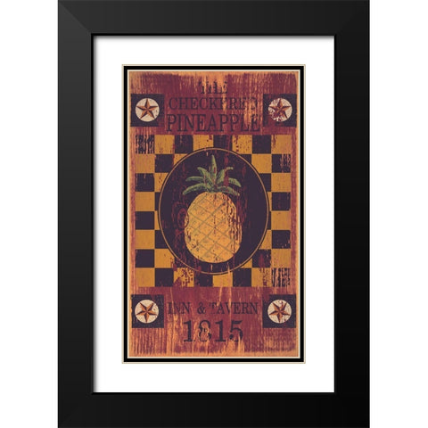 Checkered Pineapple Inn Black Modern Wood Framed Art Print with Double Matting by Jacobs, Billy