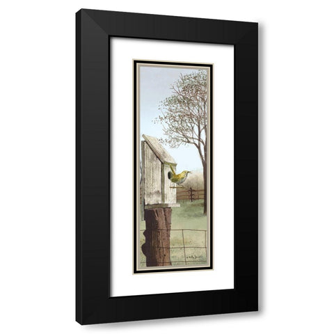 Wren Black Modern Wood Framed Art Print with Double Matting by Jacobs, Billy