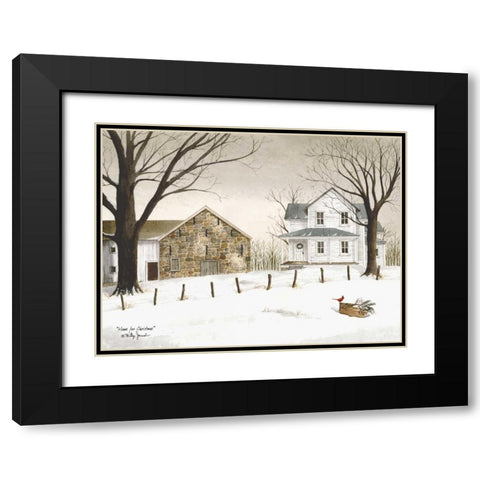 Home for Christmas Black Modern Wood Framed Art Print with Double Matting by Jacobs, Billy