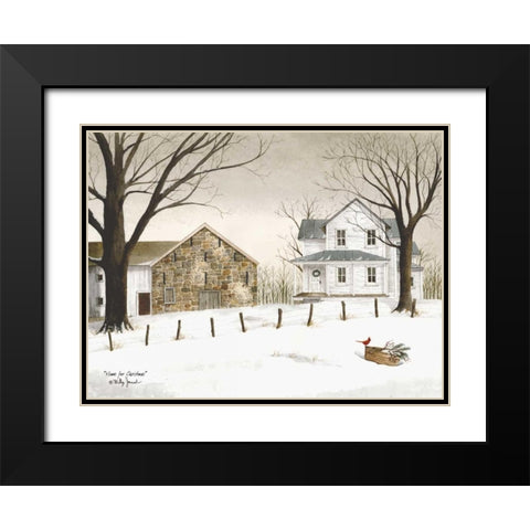 Home for Christmas Black Modern Wood Framed Art Print with Double Matting by Jacobs, Billy