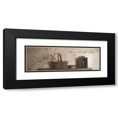 Live Laugh Love Black Modern Wood Framed Art Print with Double Matting by Jacobs, Billy
