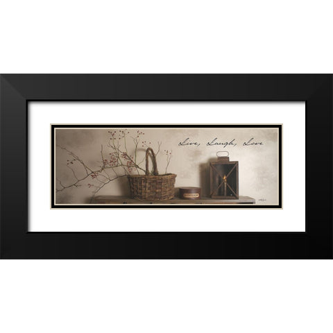 Live Laugh Love Black Modern Wood Framed Art Print with Double Matting by Jacobs, Billy