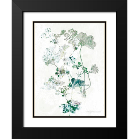 Geranium Botanical Black Modern Wood Framed Art Print with Double Matting by Bluebird Barn