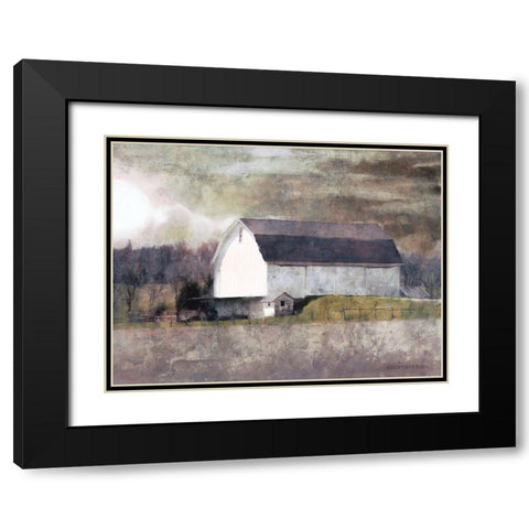 Rustic White Barn Scene I Black Modern Wood Framed Art Print with Double Matting by Bluebird Barn