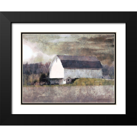 Rustic White Barn Scene I Black Modern Wood Framed Art Print with Double Matting by Bluebird Barn