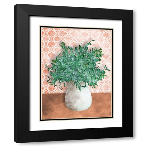 Terra Greenery Black Modern Wood Framed Art Print with Double Matting by Bluebird Barn