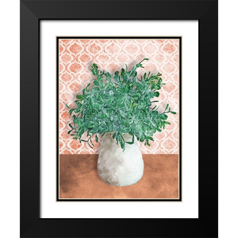 Terra Greenery Black Modern Wood Framed Art Print with Double Matting by Bluebird Barn