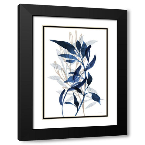 Botanical Blues II Black Modern Wood Framed Art Print with Double Matting by Bluebird Barn
