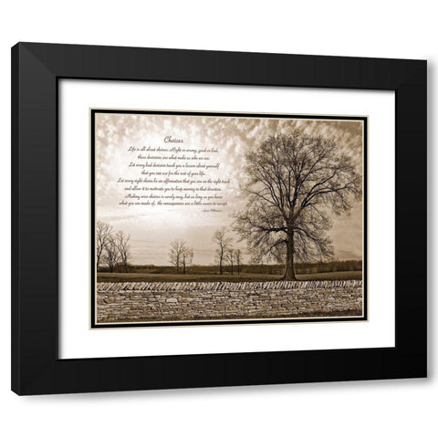 Choices Black Modern Wood Framed Art Print with Double Matting by Susie Boyer