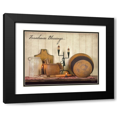 Farmhouse Blessings Black Modern Wood Framed Art Print with Double Matting by Boyer, Susie