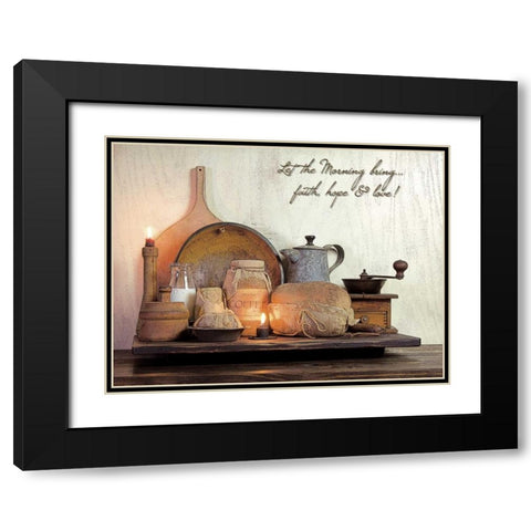Faith, Hope and Love Black Modern Wood Framed Art Print with Double Matting by Boyer, Susie