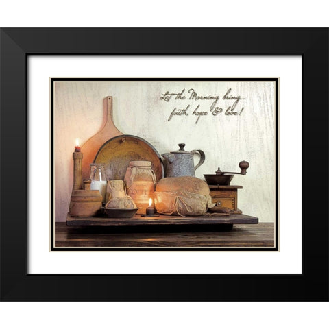 Faith, Hope and Love Black Modern Wood Framed Art Print with Double Matting by Boyer, Susie
