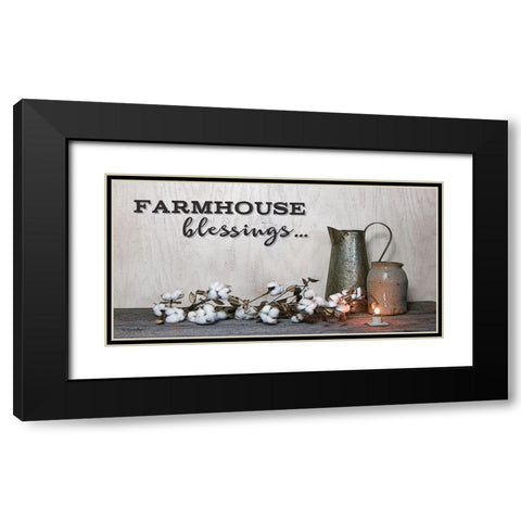 Farmhouse Blessings Black Modern Wood Framed Art Print with Double Matting by Boyer, Susie