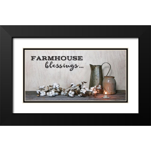 Farmhouse Blessings Black Modern Wood Framed Art Print with Double Matting by Boyer, Susie