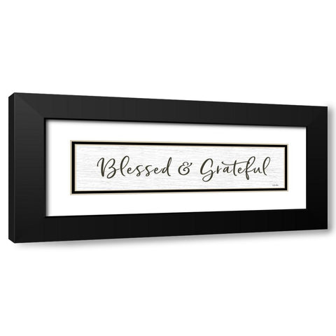 Blessed And Grateful Black Modern Wood Framed Art Print with Double Matting by Boyer, Susie
