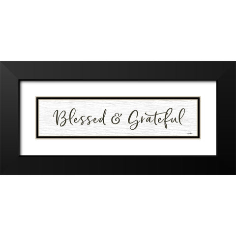 Blessed And Grateful Black Modern Wood Framed Art Print with Double Matting by Boyer, Susie