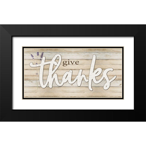Give Thanks Black Modern Wood Framed Art Print with Double Matting by Boyer, Susie