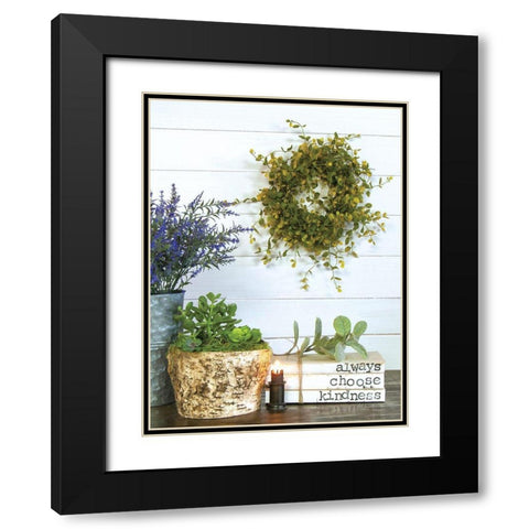 Always Choose Kindness Black Modern Wood Framed Art Print with Double Matting by Boyer, Susie