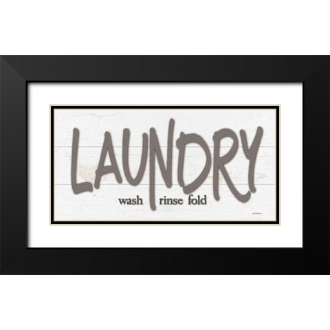 Laundry - Wash-Rinse-Fold Black Modern Wood Framed Art Print with Double Matting by Boyer, Susie