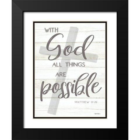 With God All Things Are Possible Black Modern Wood Framed Art Print with Double Matting by Boyer, Susie