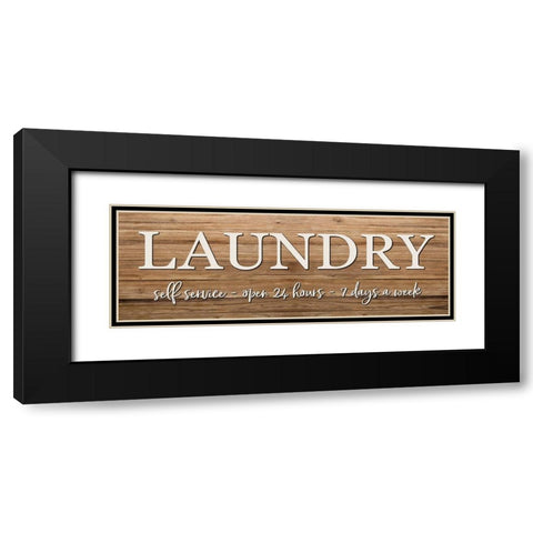 LAUNDRY Black Modern Wood Framed Art Print with Double Matting by Boyer, Susie